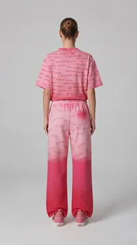 Pink Mickey Gradient Embroidery Wide Leg Set – Image 2