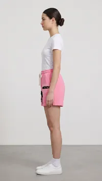 Pink Mickey Embroidered Lounge Shorts – Image 3