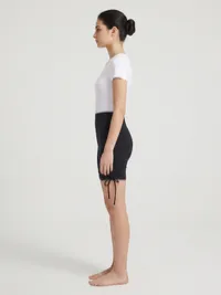 Black Adjustable Side Tie Active Shorts – Image 3