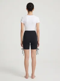 Black Adjustable Side Tie Active Shorts – Image 2