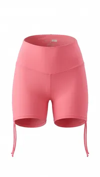 Pink Adjustable Side Tie Active Shorts – Image 4