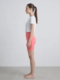 Pink Adjustable Side Tie Active Shorts – Image 3
