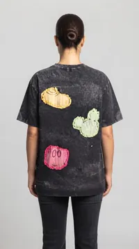 Black Mickey Patch Graphic Oversized T-Shirt – Image 2