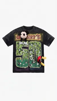 Black Mickey Patch Graphic Oversized T-Shirt – Image 3