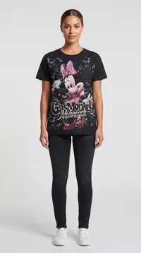 Black Minnie Crystal Graphic T-Shirt – Image 1