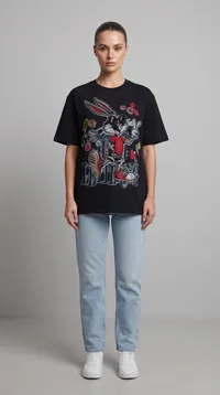 Black Bugs Bunny Graphic T-Shirt – Image 1