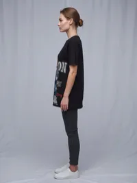 Black Mickey Fashion Crystal Graphic T-Shirt – Image 3