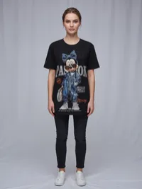 Black Mickey Fashion Crystal Graphic T-Shirt – Image 1