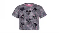 Grey  Mickey Mouse Embroidered Oversized T-Shirt – Image 4