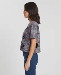 Grey  Mickey Mouse Embroidered Oversized T-Shirt – Image 3