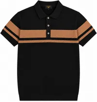 Black & Copper Textured Contrast Polo Shirt – Image 4
