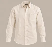 Ivory Linen Textured Button-Up Shirt & Pants – Image 4