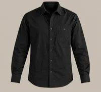 Black Minimal Textured Cotton Button-Up Shirt & Pants – Image 4