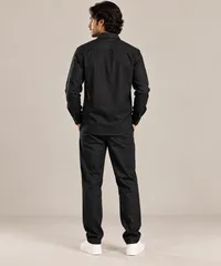 Black Minimal Textured Cotton Button-Up Shirt & Pants – Image 2