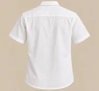 Ivory Textured Linen Short Sleeve Shirt – Image 5