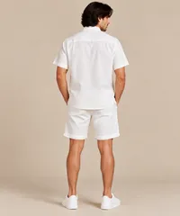 Ivory Textured Linen Short Sleeve Shirt – Image 2