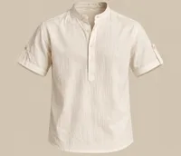 Ivory Mandarin Collar Shirt & Shorts Set – Image 4