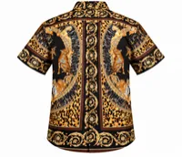 Black & Gold Baroque Animal Print Short Sleeve Shirt – Image 5