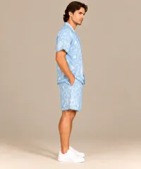 Sky Blue Bandana Print Resort Shirt – Image 3