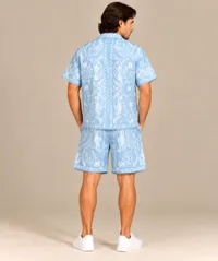 Sky Blue Bandana Print Resort Shirt – Image 2
