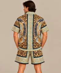 Mint Safari Baroque Animal Print Shirt & Shorts Set – Image 2