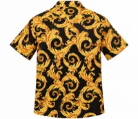 Black Gold Baroque Print Short Sleeve Shirt – Image 5