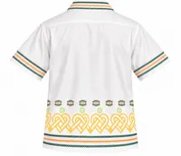 White Heritage Pattern Embroidered Short Sleeve Shirt – Image 5