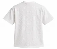 White Jacquard Monogram Embossed T-Shirt – Image 5