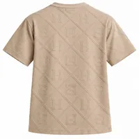 Beige Embossed Monogram Jacquard T-Shirt – Image 5