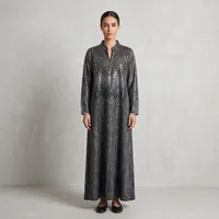 Metallic Cascade V-Neck Abaya – Image 1