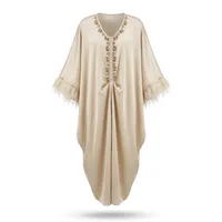 Embellished Ivory Luxe Draped Abaya – Image 4