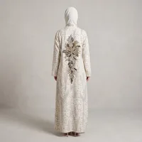 Metallic Crest Animal Print Abaya – Image 2