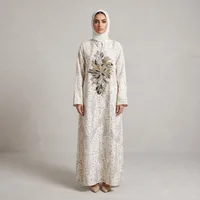 Metallic Crest Animal Print Abaya – Image 1