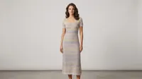Ocean Wave Chevron Knit Midi Dress – Image 1
