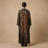 BLACK & COPPER SEQUINED FORMAL ABAYA/OVER-JACKET – Image 2
