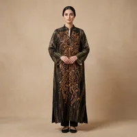 BLACK & COPPER SEQUINED FORMAL ABAYA/OVER-JACKET – Image 1