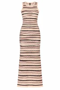 Blush Stripe Chevron Knit Midi Dress – Image 4