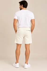 Ivory Essential Zip Pocket Lounge Shorts – Image 2