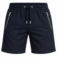 Navy Essential Zip Pocket Casual Shorts – Image 4