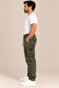 Olive Green Utility Cargo Pants – Image 3