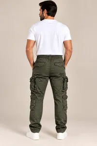 Olive Green Utility Cargo Pants – Image 2