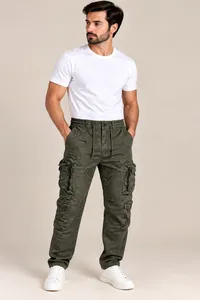 Olive Green Utility Cargo Pants – Image 1