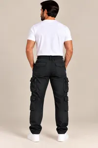 Black Utility Cargo Jogger Pants – Image 2