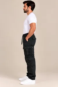 Black Utility Cargo Jogger Pants – Image 3
