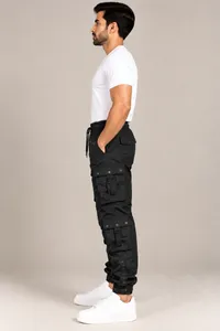 Black Tactical Cargo Jogger Pants – Image 3