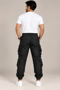 Black Tactical Cargo Jogger Pants – Image 2