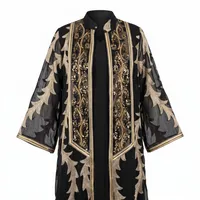 he Majestic Vine Sequined Open Abaya Ensemble – Image 4