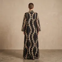 he Majestic Vine Sequined Open Abaya Ensemble – Image 2