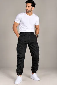 Black Utility Cargo Pants – Image 1
