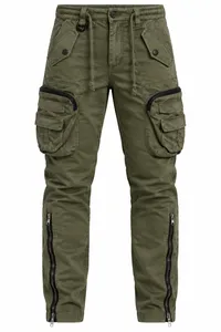 Olive Green Tactical Cargo Jogger Pants – Image 4